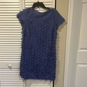 Blue floral appliquéd dress in size M or 6